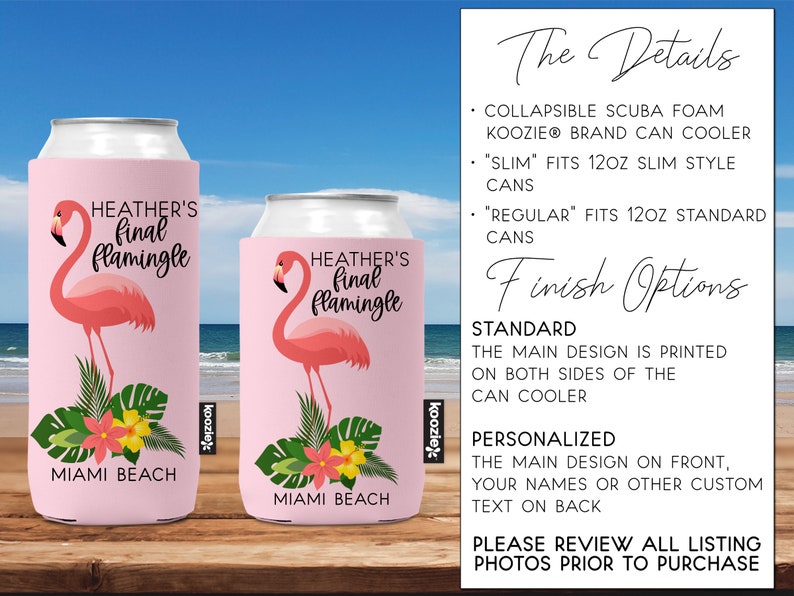 Final Flamingle Bachelorette Party Slim KOOZIE® Can Cooler Etsy