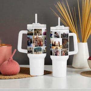 40oz Photo Tumbler Personalized, Create your Own Picture Tumbler with Handle