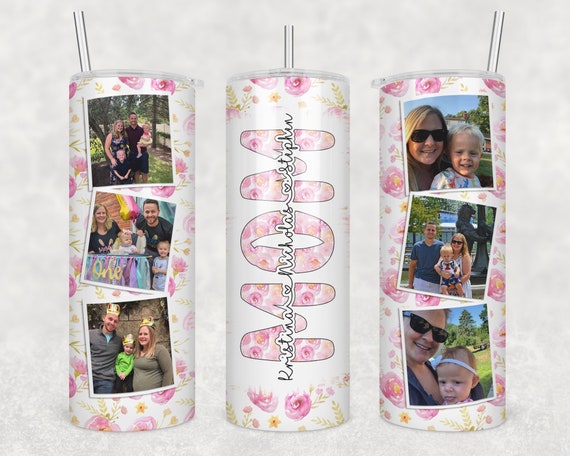 Photo Tumbler for Mom Personalized With Kids Names, Christmas Gift for Mom,  Gifts for Mom From Kids, Mom Birthday Gift, Mom With Kids Gift 