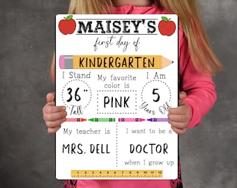 First day of School Photo Prop, Reusable First Day of School Sign Dry Erase, Back to School Sign Board, Last Day of School Sign Bundle