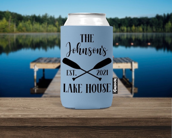 Lake House KOOZIE™ Can Cooler, Lake Life Can Cooler, Beverage Holder,  Personalized Lake House KOOZIE® Can Cooler, Cabin Accessories & Decor 