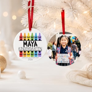 Kindergarten Ornament with Picture, Preschool Ornament Personalized, School Ornament for Kid, Kids Ornament Personalized, 1st Grade Ornament