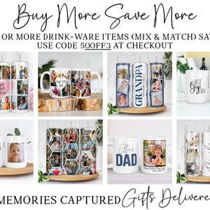Custom Grandma Tumbler with Photos, Personalized Mothers Day Gift for Grandma, Family Photo Collage Cup, 20oz 16oz Skinny Travel Mug, Mimi Bild 9