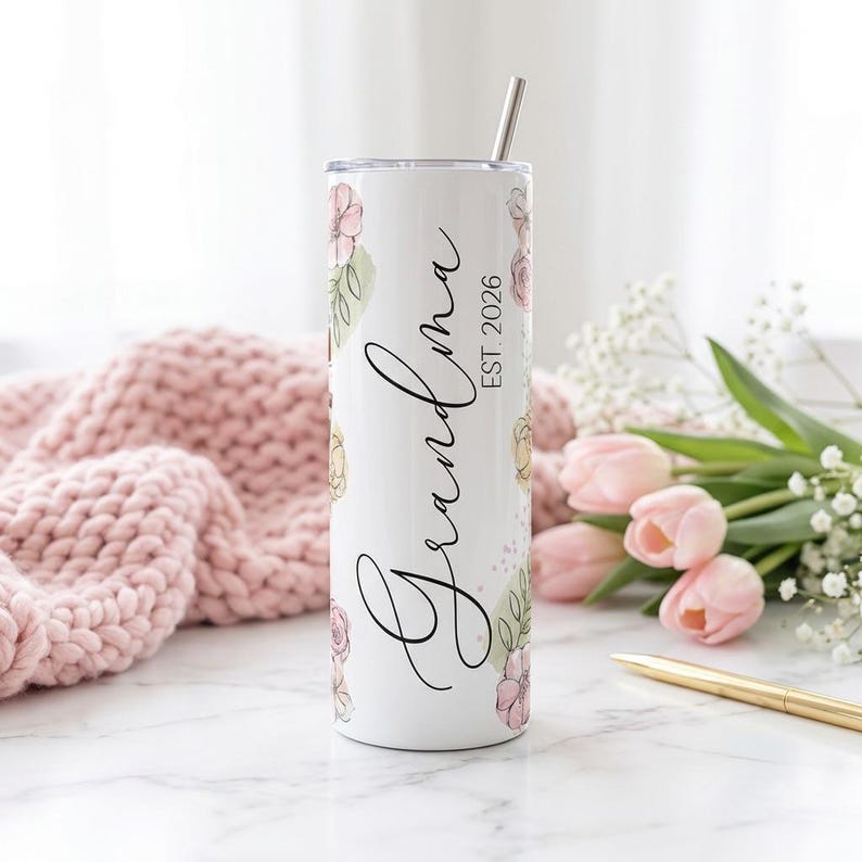 Custom Grandma Tumbler with Photos, Personalized Mothers Day Gift for Grandma, Family Photo Collage Cup, 20oz 16oz Skinny Travel Mug, Mimi Bild 5