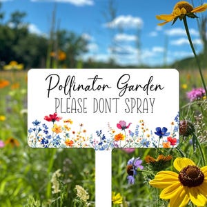 Letrero para jardín libre de pesticidas, letrero para jardín con estacas para polinizadores, letrero para jardín sin fumigar, letrero para jardín sin cortar el césped, letrero para jardín con mariposas