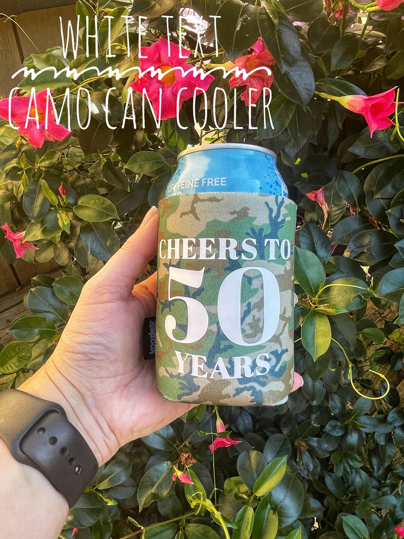 50th Birthday KOOZIE® Can Cooler Party Favor 50th Anniversary Etsy