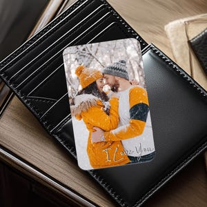 Metal Wallet Card Photo, Photo Wallet Insert Gift for Boyfriend, Picture Wallet Insert, Anniversary Gift for Husband, Custom Wallet Card