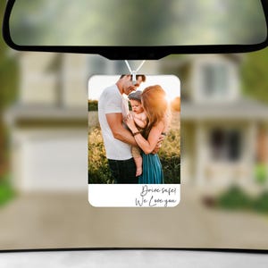 Photo Car Ornament, Car Charm for Rear View Mirror, Photo Car Charm, Valentines Day Gift Boyfriend, Rear View Mirror Accessory, Gift for Him