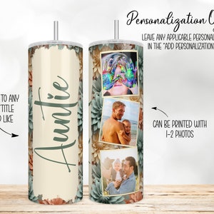 Custom Photo Tumbler with Name, Personalized Tumbler with Pictures, Picture Tumbler Cup for Women, Photo Water Bottle, Grandma Tumbler image 3