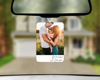 Photo Car Ornament, Rear View Mirror Charm Custom, Photo Car Charm, Valentines Day Gift Boyfriend, Rear View Mirror Accessory, Gift for Him