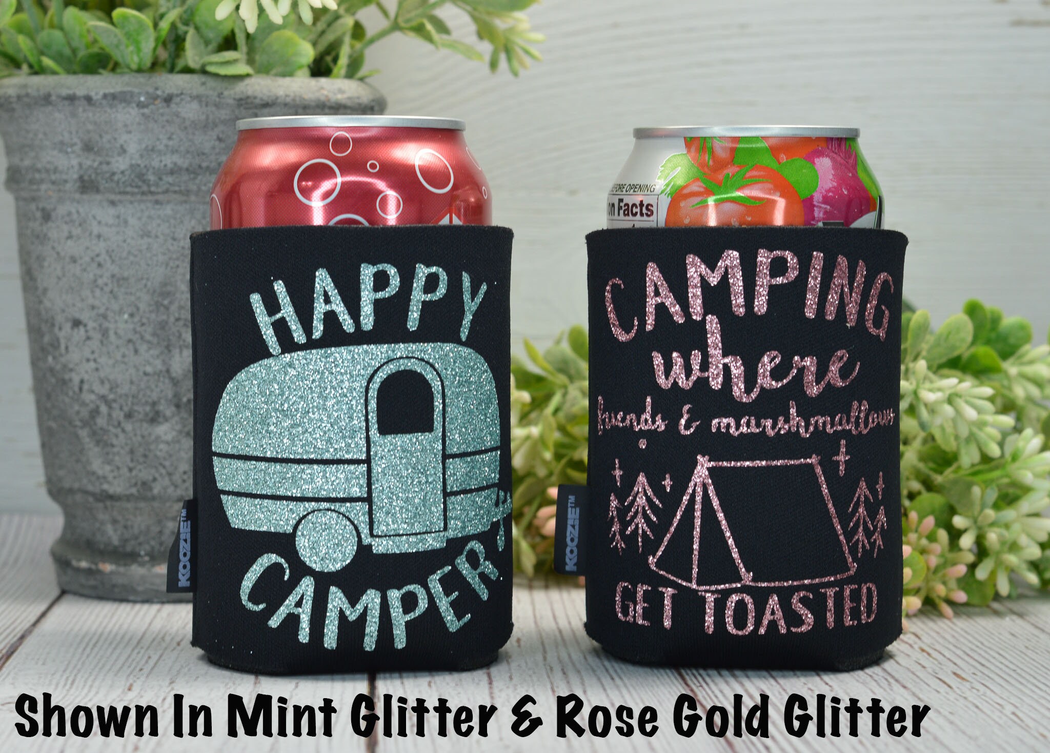 Happy Camper Camping KOOZIE® can cooler Camping Gift Etsy