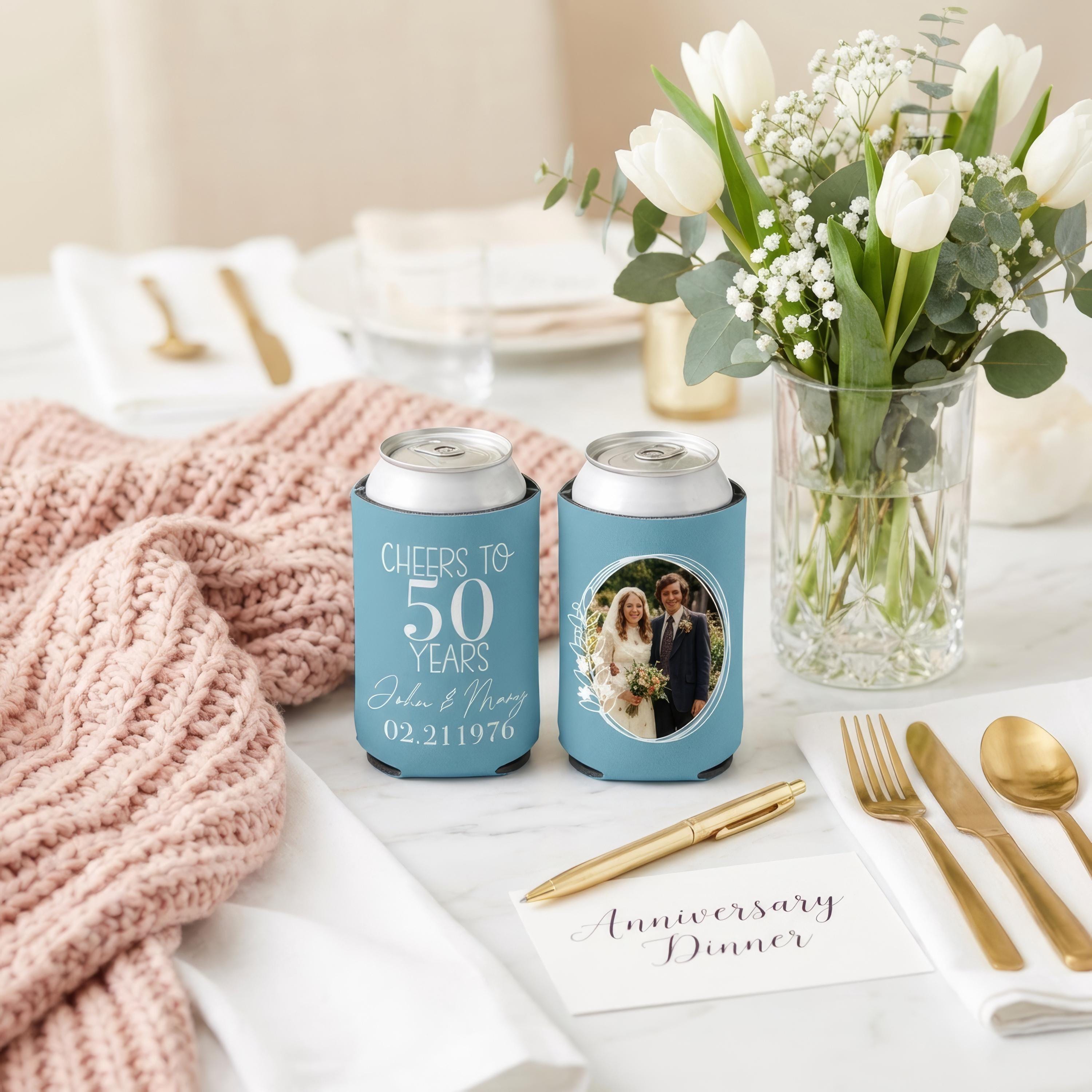 Custom Anniversary Can Cooler