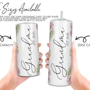 Custom Grandma Tumbler with Photos, Personalized Mothers Day Gift for Grandma, Family Photo Collage Cup, 20oz 16oz Skinny Travel Mug, Mimi Bild 6