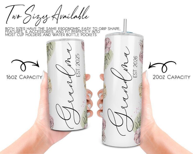 Custom Grandma Tumbler with Photos, Personalized Mothers Day Gift for Grandma, Family Photo Collage Cup, 20oz 16oz Skinny Travel Mug, Mimi Bild 6