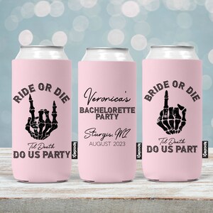 Bride or Die Bachelorette Party Favor, Bride or Die KOOZIE® Can Cooler, Gothic Bachelorette, Rock N Roll Bachelorette Party Favor