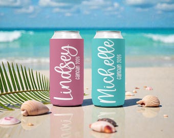 Custom Girls Trip 2026 Can Cooler, Personalized Girls Trip Gifts, Spring Break Can Holder, Family Vacation Announcement, Beach Party Favors