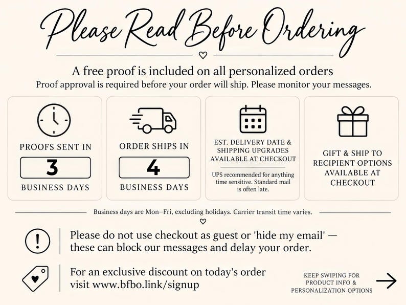 Please Read Before Ordering