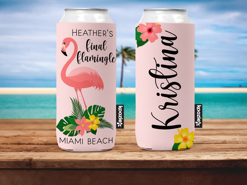 Final Flamingle Bachelorette Party Slim KOOZIE® Can Cooler Etsy