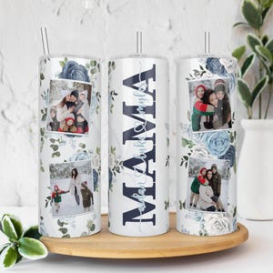 Mama Tumbler Kids Names, Tumbler Cup for Mom with Photo, Tumbler Gift Mothers Day, Mom Tumbler Personalized, Custom Photo Tumbler for Mom