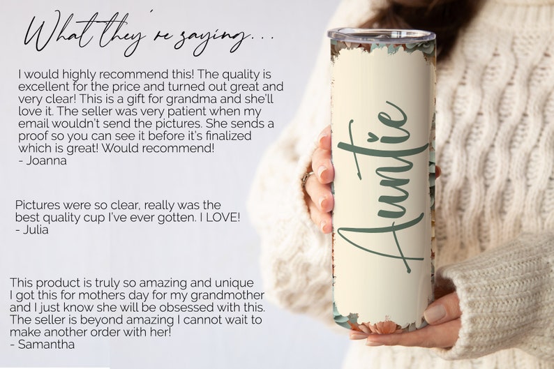 Custom Photo Tumbler with Name, Personalized Tumbler with Pictures, Picture Tumbler Cup for Women, Photo Water Bottle, Grandma Tumbler image 7