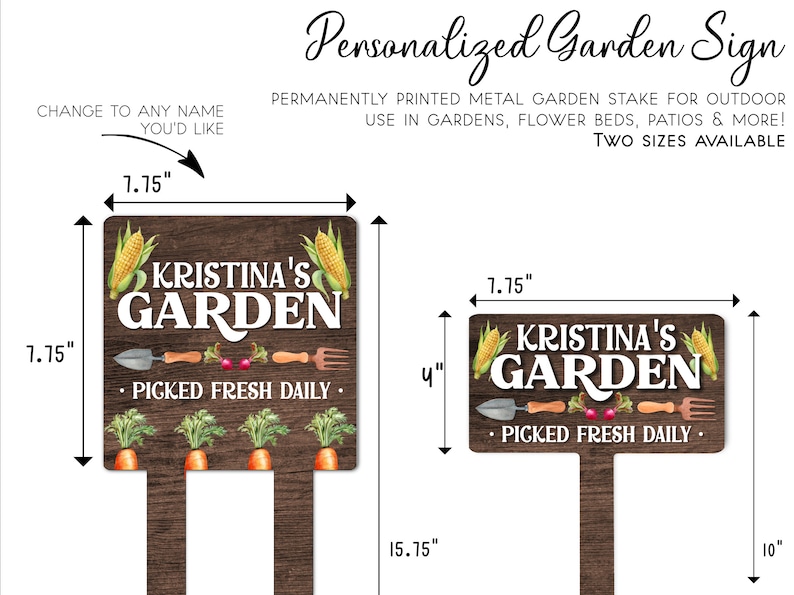 Grandpas Garden Sign Personalized, Custom Garden Sign, Vegetable Garden Sign Personalized, Dads Garden Sign, Fathers Day Gift for Grandpa image 3