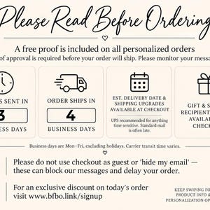 Please Read Before Ordering