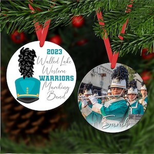 Marching Band Ornaments Christmas, Personalized Marching Band Ornaments, Drum Major Ornament with Photo, Marching Band Christmas Ornament