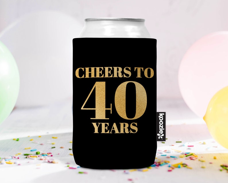 40th Birthday KOOZIE® Can Cooler Party Favor 40th Anniversary Etsy