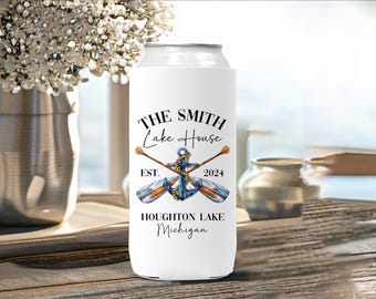 Lake House Can Cooler, Lake House Gifts, Lake Life Can Cooler, Host Gift Lake House, Lake House Warming Gift, Vacation Rental Favors