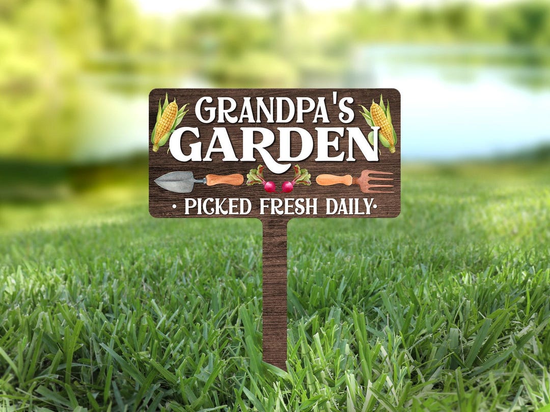 Grandpas Garden Sign Personalized, Custom Garden Sign, Vegetable Garden ...