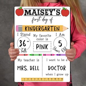 First day of School Photo Prop, Reusable First Day of School Sign Dry Erase, Back to School Sign Board,