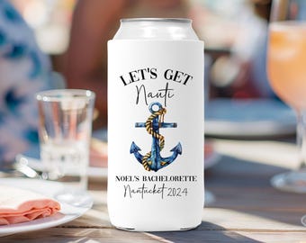 Lets Get Nauti Bachelorette Party, Coastal Bachelorette Can Coolers, Nautical Party Favors, Coastal Party Favors, Nautical Party Supplies