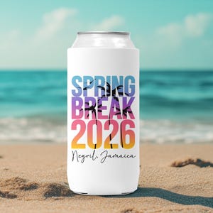 Spring Break 2026 Can Cooler, Spring Break Gifts, Beach Can Cooler, Vacation Can Cooler, Beach Gear Spring Break, Spring Break Squad