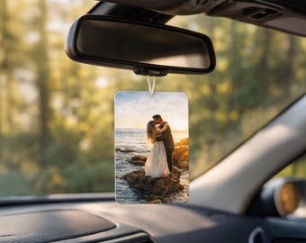 Rear View Mirror Picture Charm, Custom Photo Car Charm, Personalized Car Mirror Hanger, Rearview Mirror Accessories, Car Photo Ornament