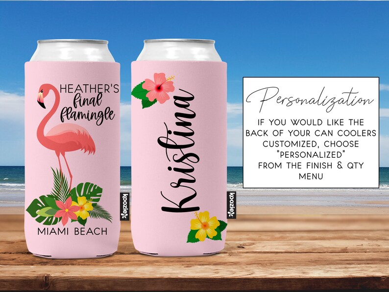 Final Flamingle Bachelorette Party Slim KOOZIE® Can Cooler Etsy