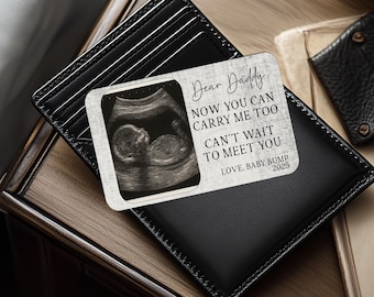 Custom Ultrasound Wallet Card, Metal Sonogram Photo Wallet Card, Dad to Be Gift, Pregnancy Announcement for Dad, Fathers Day Gift for Dad