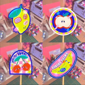 Stickers série "Fruits" - au choix - idée cadeau - stickers fun - enfant - téléphone - waterproof - coloré - papeterie - scrapbooking