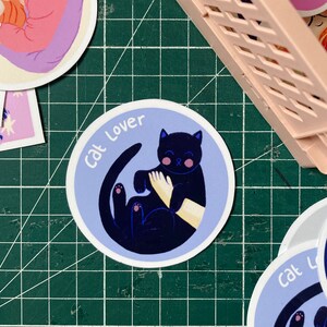 Sticker "Cat lover" - Sticker chat - idée cadeau - stickers fun - téléphone - papeterie - enfant