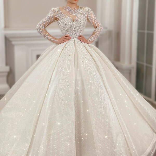 Sparkly Wedding Princess Dress - Etsy UK