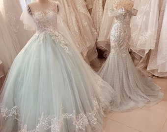 Mint Evening Gown Etsy