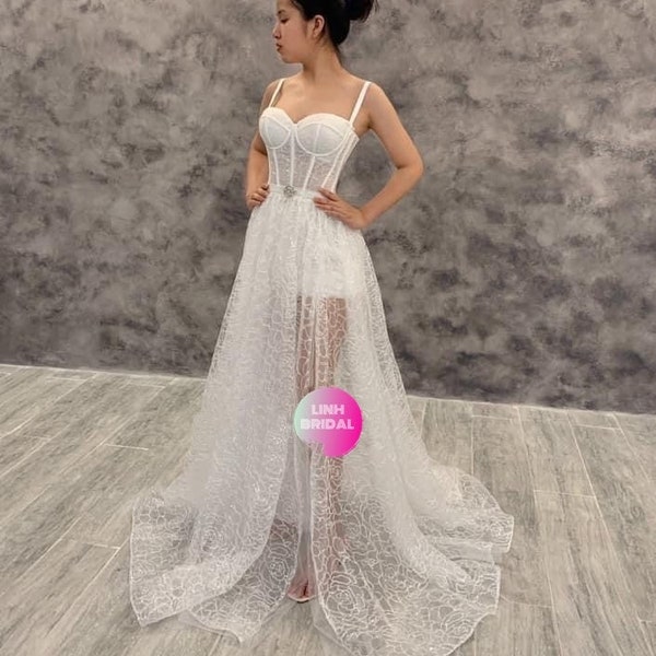 Boho Corset Wedding Dress - Etsy