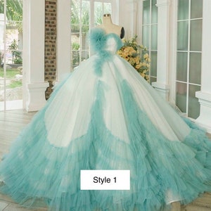 Turquoise wedding gown hotsell