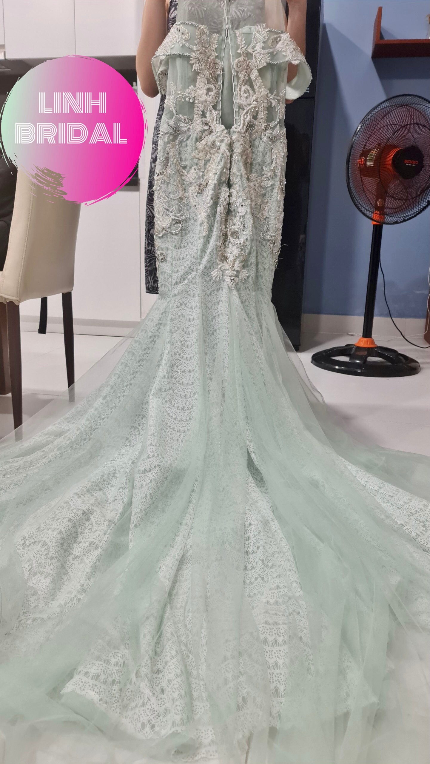 Various Styles Pastel Mint Green Floral Lace Ball Gown -  Israel