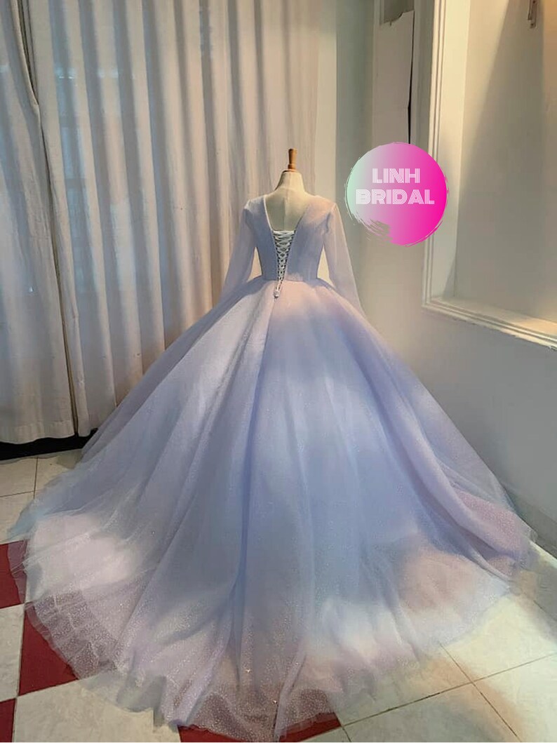 pastel color ball gown