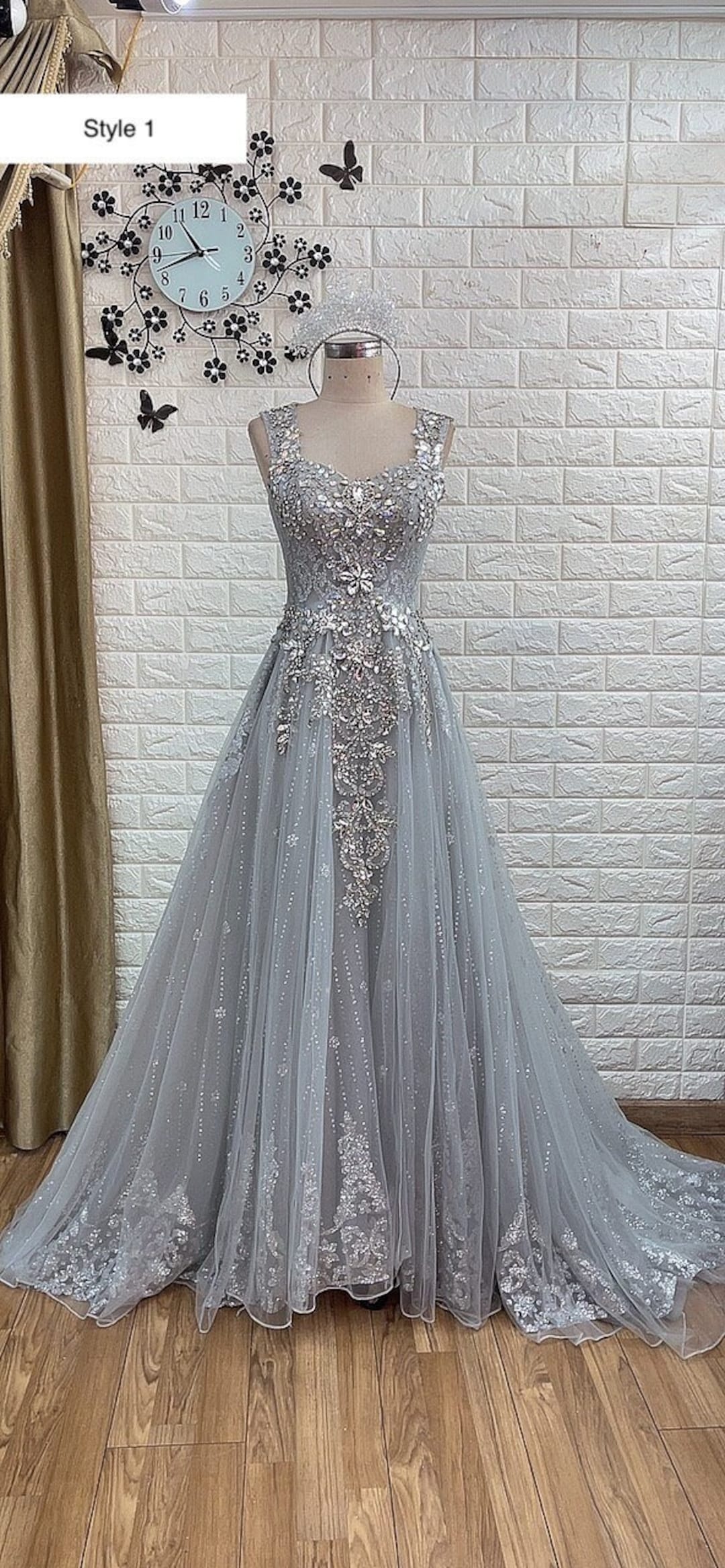Long gray dress deals