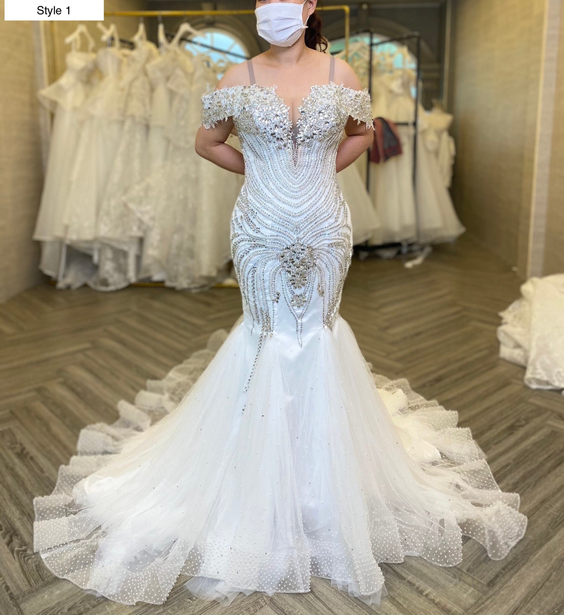 Swarovski Crystal Mermaid Wedding Dress