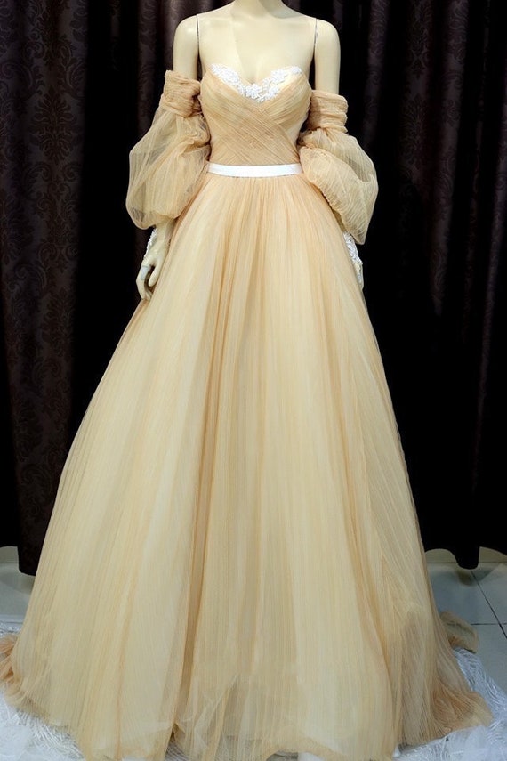 wrap front wedding dress