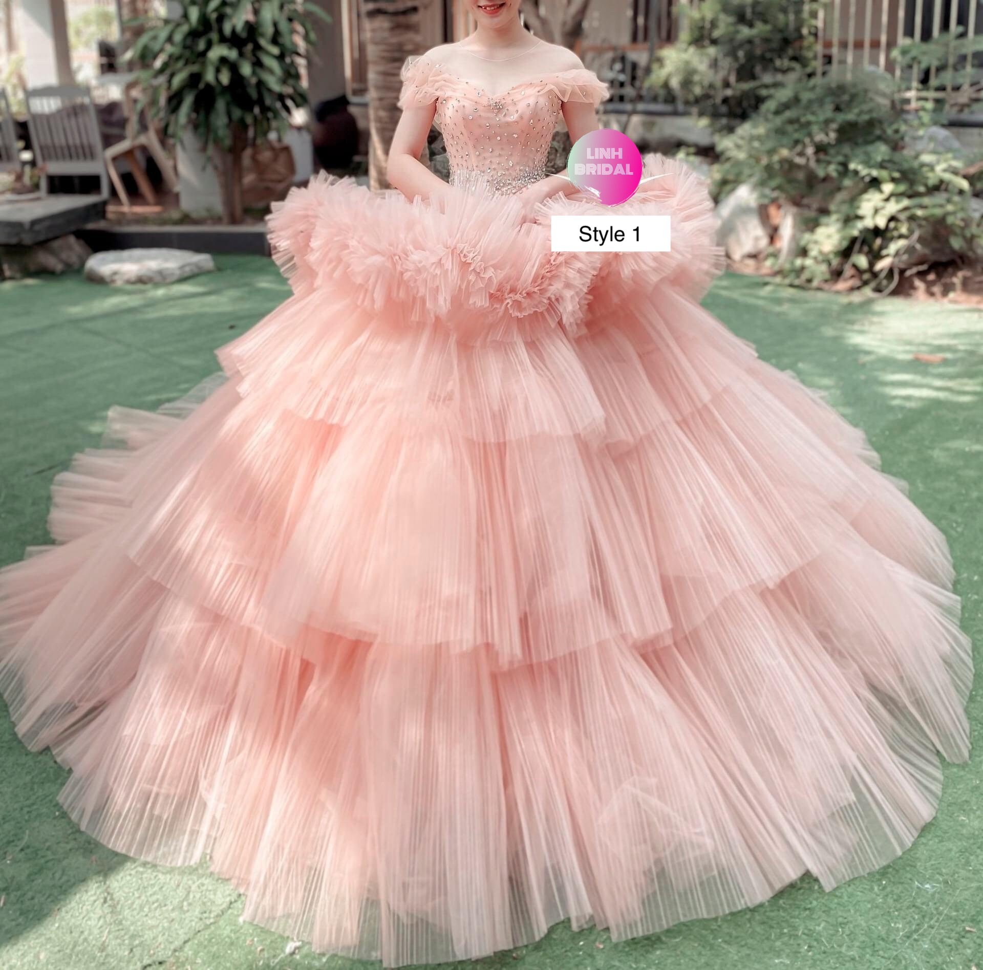 Pastel pink ball gown cheap