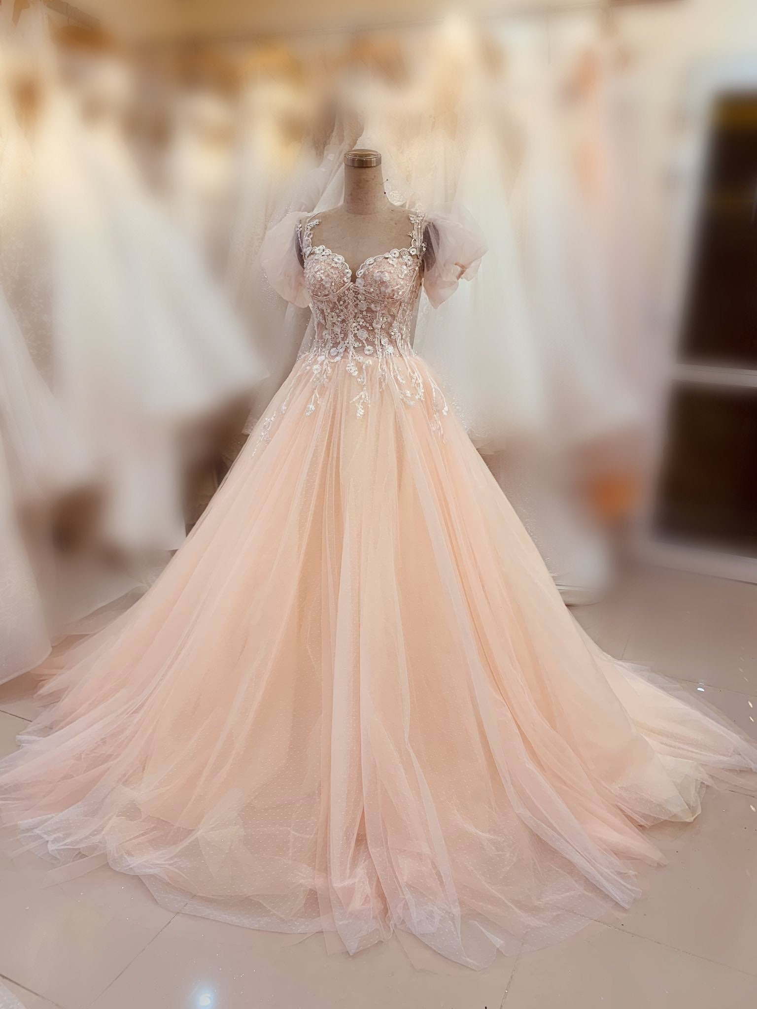 orange wedding dress