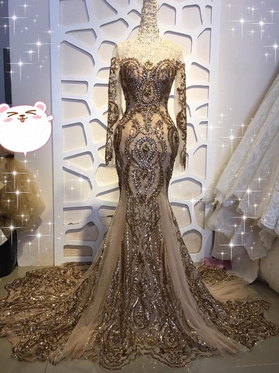 sparkly trumpet wedding dress